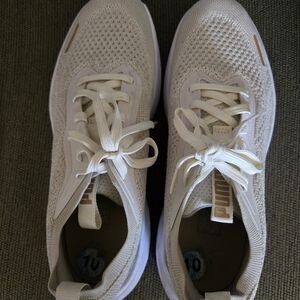 Puma Women's Cream Knit Lace-Up Sneakers